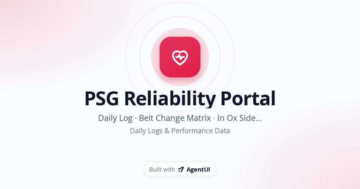 PSG Reliability Portal
