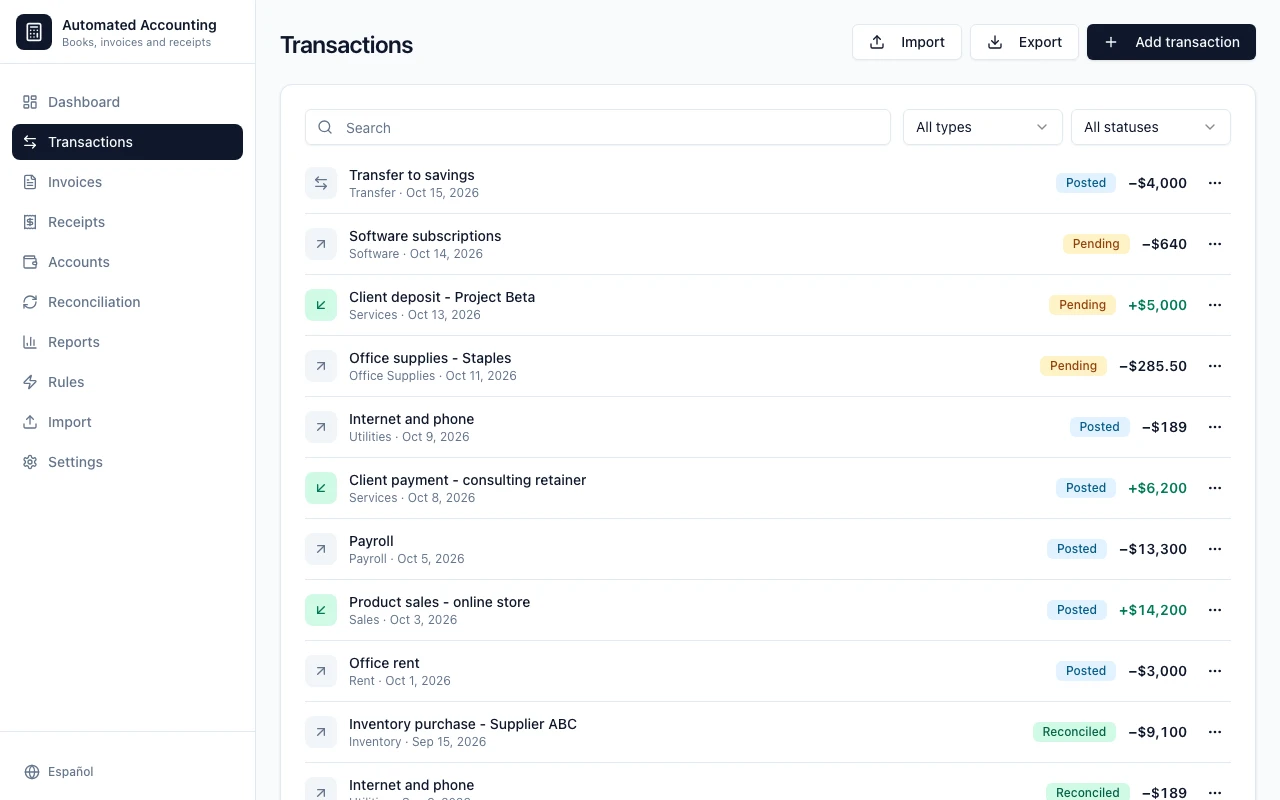 Automated Accounting System Template | Ready to Use, No Code | Agent UI
