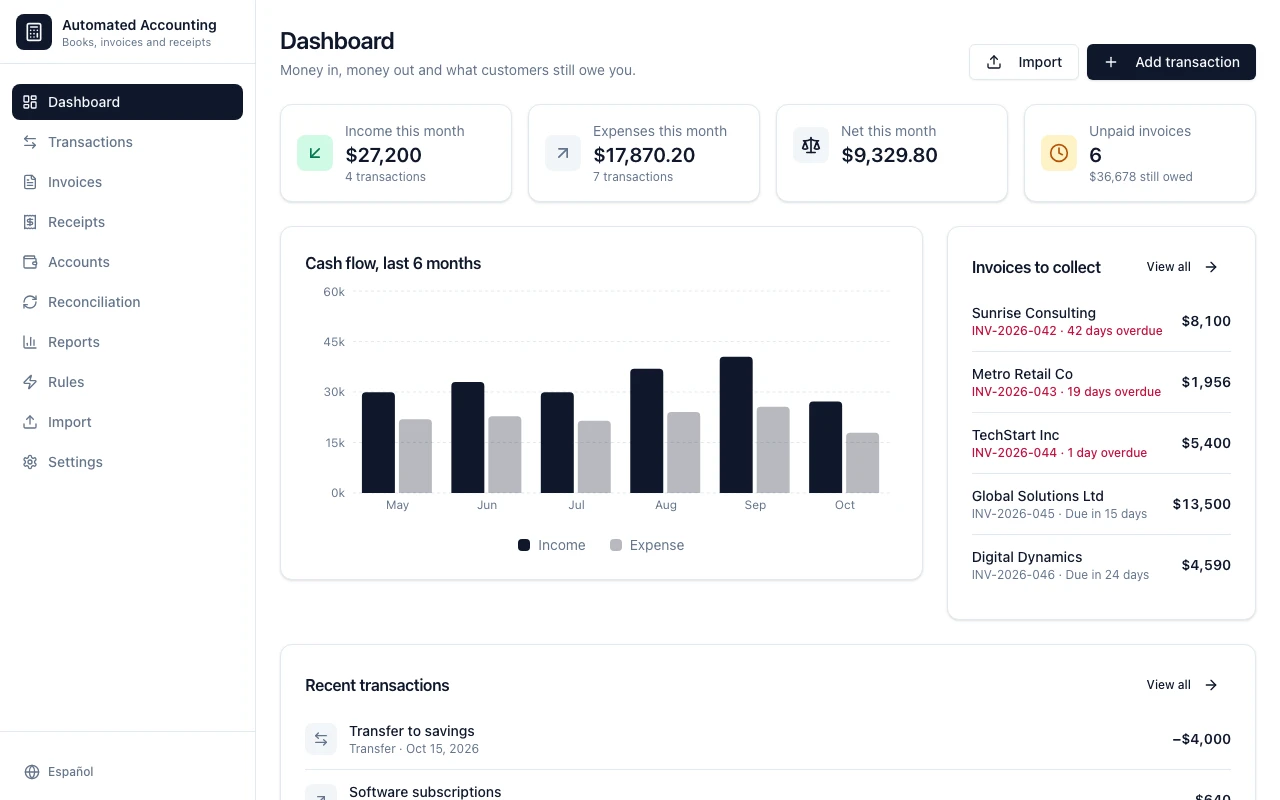 Automated Accounting System Template | Ready to Use, No Code | Agent UI